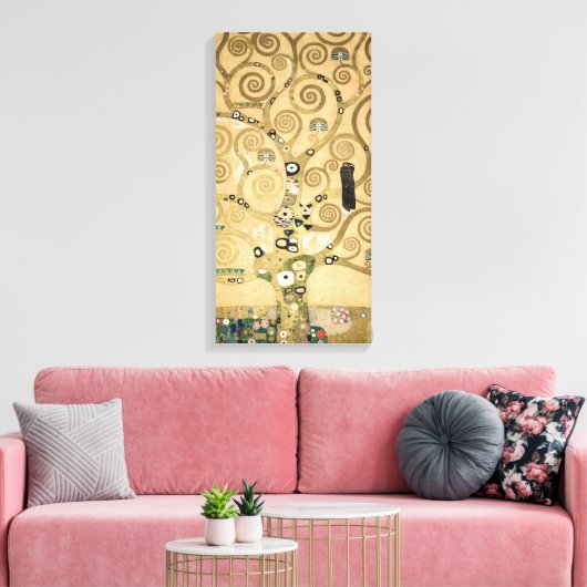 Gustav Klimt - De boom van het leven, Stoclet Frie Canvas Afdruk (Insitu (Woonkamer))