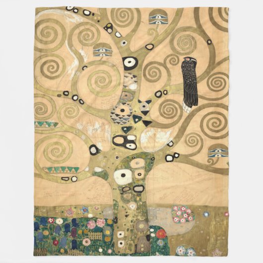 Gustav Klimt - De boom van het leven, Stoclet Frie Fleece Deken (Voorkant)