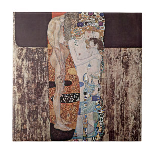 Gustav Klimt: De drie leeftijden van de vrouw Tegeltje