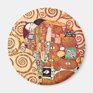 Gustav Klimt - De Embrace - Fine Art Painting Magneet