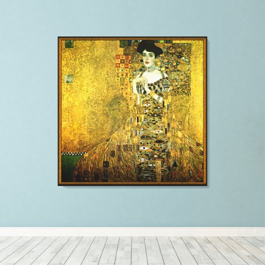 Gustav Klimt de Gouden Dame op doek Canvas Afdruk (Insitu (Houten vloer))