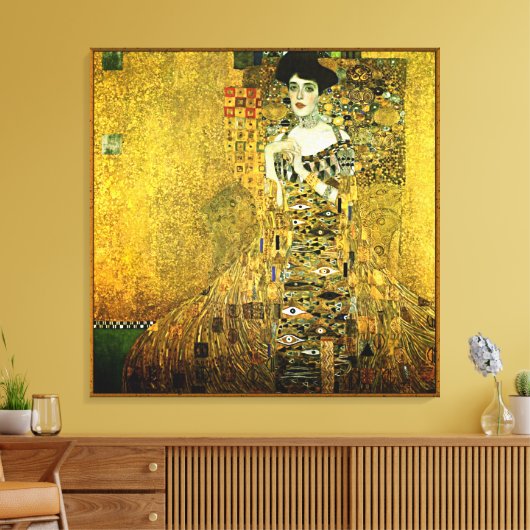 Gustav Klimt de Gouden Dame op doek Canvas Afdruk (Insitu (Woonkamer))