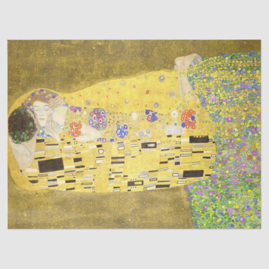 Gustav Klimt De Kiss  Antiek Decoupage Tissuepapier (Voorkant)