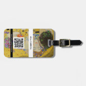 Gustav Klimt - De Kiss - QR-code Bagagelabel (Voorkant horizontaal)