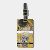 Gustav Klimt - De Kiss - QR-code Bagagelabel (Voorkant verticaal)