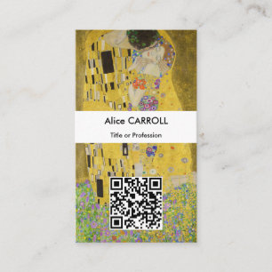 Gustav Klimt - De Kiss - QR-code Visitekaartje