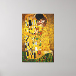 Gustav Klimt De Kus (1907-1908) Canvas Afdruk