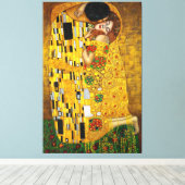 Gustav Klimt De Kus (1907-1908) Canvas Afdruk (Insitu (Houten vloer))