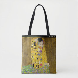 Gustav Klimt – De Kus – Aangepaste tekst Tote Bag