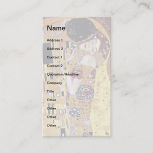 Gustav Klimt - De Kus - Art Nouveau Antiek Visitekaartje