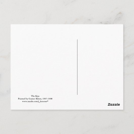 Gustav Klimt de "Kus " Briefkaart (Achterkant)