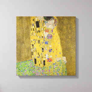 Gustav Klimt - De Kus Canvas Afdruk