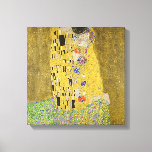 Gustav Klimt - De Kus Canvas Afdruk (Voorkant)