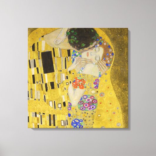 Gustav Klimt - De Kus Canvas Afdruk (Voorkant)