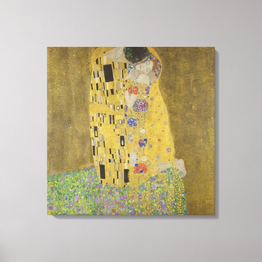 Gustav Klimt De Kus Canvas Afdruk (Voorkant)