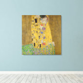 Gustav Klimt De Kus Canvas Afdruk (Insitu (Houten vloer))