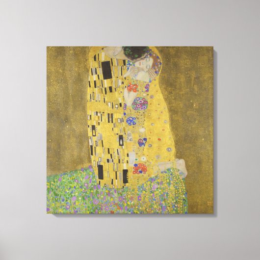 Gustav Klimt De Kus Canvas Afdruk (Voorkant)