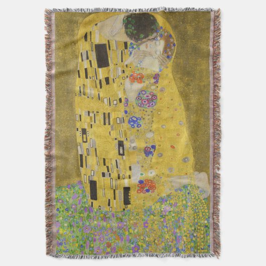 Gustav Klimt - De Kus Deken (Voorkant Verticaal)