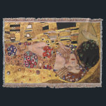 Gustav Klimt: De Kus (detail) Deken<br><div class="desc">Een charmante klassieke deken met een romantisch koppel dat een kus deelt,  geschilderd door de Oostenrijkse symbolitische schilder Gustav Klimt.</div>