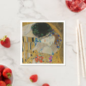 Gustav Klimt-De Kus (detail) | Gold Leaf Artwork Servet (Insitu)