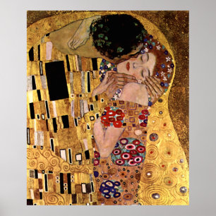 Gustav Klimt: De kus (detail) Poster