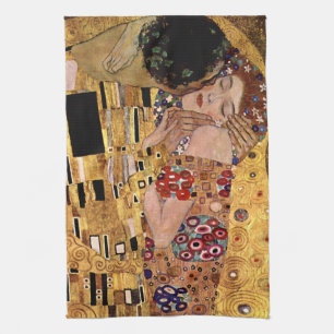 Gustav Klimt: De Kus (detail) Theedoek