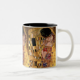 Gustav Klimt: De Kus (detail) Tweekleurige Koffiemok