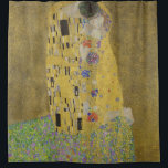 Gustav Klimt, de kus Douchegordijn<br><div class="desc">Douchegordijn met het Gustav Klimt kunstschilderij genaamd "The Kiss". "The Kiss" schilderij is een schilderij met een man en vrouwen in een kus op een faux gouden en groene achtergrond. .</div>
