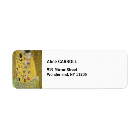 Gustav Klimt - De Kus Etiket (Voorkant)