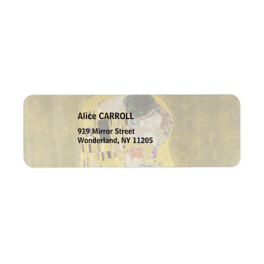 Gustav Klimt - De Kus Etiket (Voorkant)
