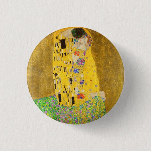 Gustav Klimt De Kus Fijne Kunst Ronde Button 3,2 Cm (Voorkant)