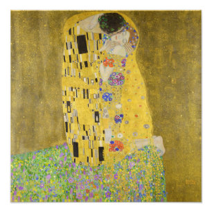 Gustav Klimt - De Kus Foto Afdruk