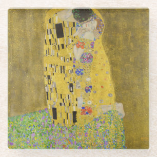 Gustav Klimt - De Kus Glazen Onderzetter