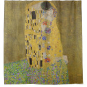 Gustav Klimt-De Kus | Gold Leaf Artwork Douchegordijn (Voorkant)