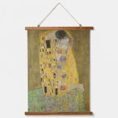 Gustav Klimt-De Kus | Gold Leaf Artwork Hangend Wandkleed (Voorkant)