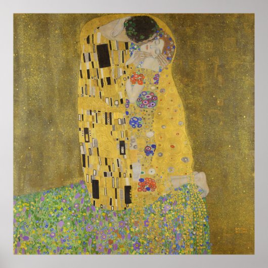 Gustav Klimt-De Kus | Gold Leaf Artwork Poster (Voorkant)