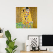Gustav Klimt de kus-herstelde levendige kleur Poster (Thuiskantoor)