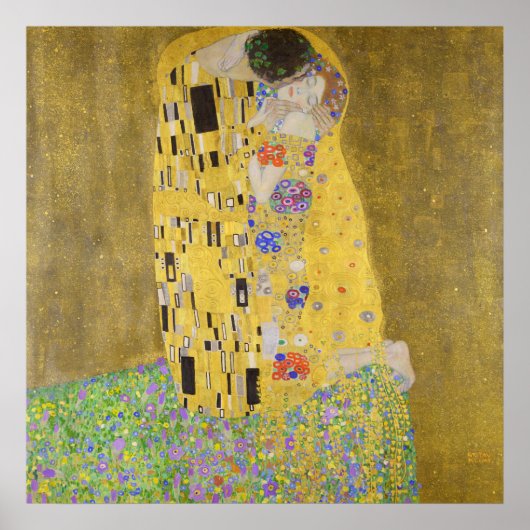 Gustav Klimt de kus-herstelde levendige kleur Poster (Voorkant)