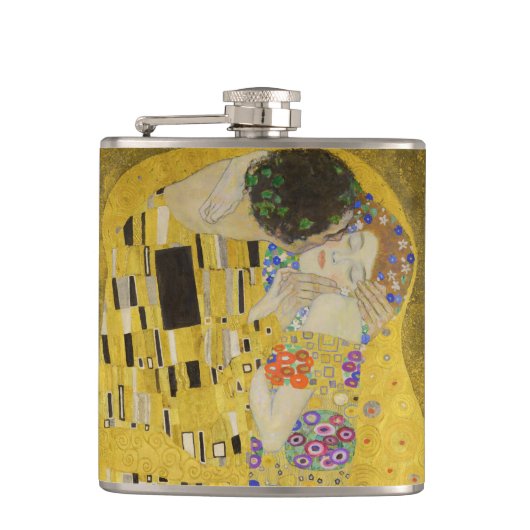 Gustav Klimt - De Kus Heupfles (Voorkant)