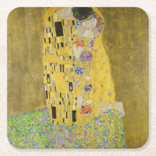 Gustav Klimt - De Kus Kartonnen Onderzetters