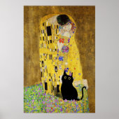 Gustav Klimt De Kus Kat Poster (Voorkant)