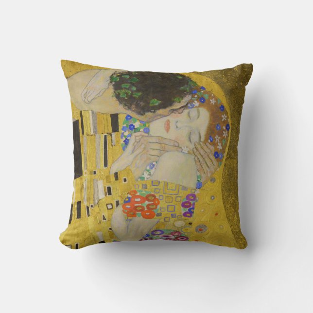 Gustav Klimt - De Kus Kussen (Voorkant)