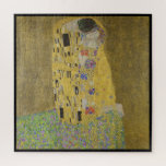 Gustav Klimt, de kus Legpuzzel<br><div class="desc">Puzzle met het schilderij van Gustav Klimt genaamd "De kus" met een zwarte grens. Het schilderij 'The Kiss' is een schilderij met een man en een vrouw in een kus op een faux gouden en groene achtergrond. .</div>