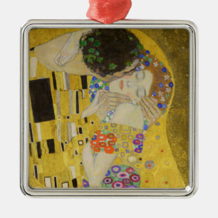 Gustav Klimt - De Kus Metalen Ornament