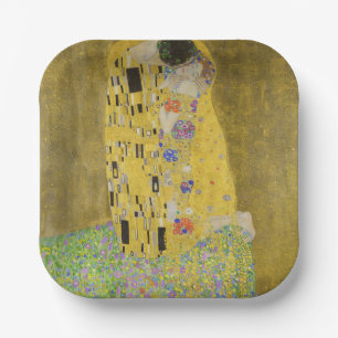 Gustav Klimt - De Kus Papieren Bordje