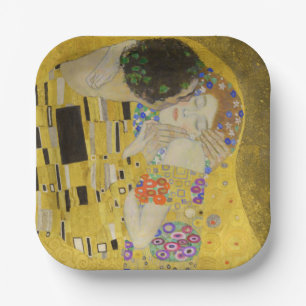 Gustav Klimt - De Kus Papieren Bordje