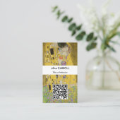 Gustav Klimt - De Kus - QR Code Visitekaartje (Staand voorkant)