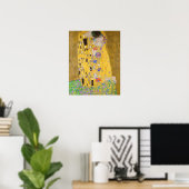 Gustav Klimt de kus verticale zoom Poster (Thuiskantoor)