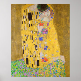 Gustav Klimt de kus verticale zoom Poster