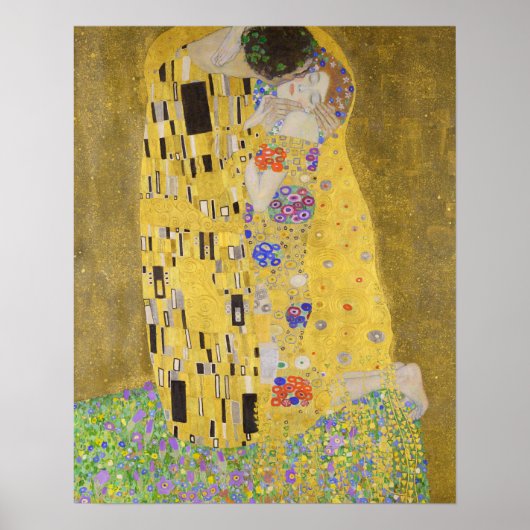 Gustav Klimt de kus verticale zoom Poster (Voorkant)